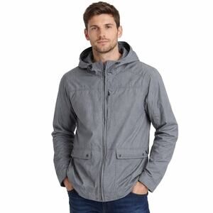 Toad & Co Sojourner Jacket Men's Medium Gray Windbreaker Rain Lightweight Hooded